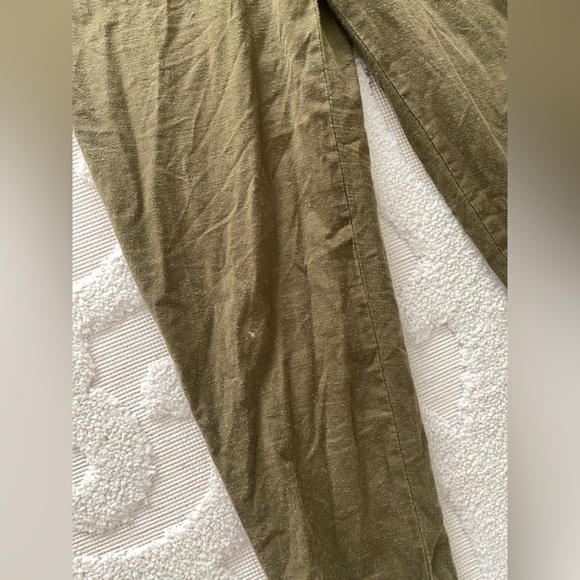 Anthropologie olive green utility jumpsuit flutter sleeves - Picture 6 of 8
